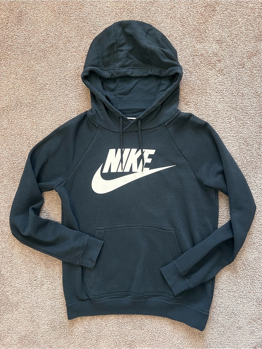 Black Nike Hoodie With White Logo